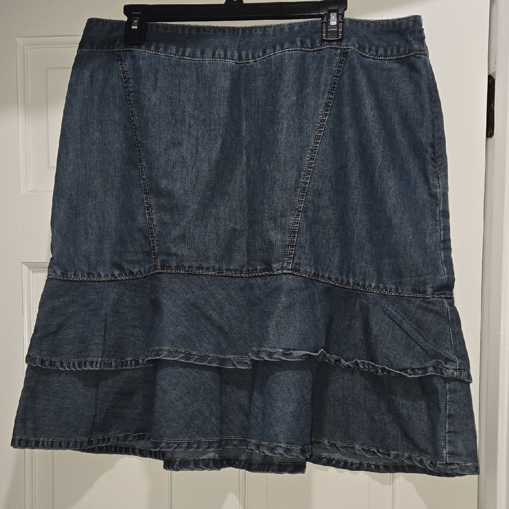 Lane Bryant Denim Tiered Skirt